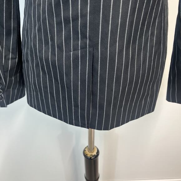 Chadwick's Blazer Jacket size 6 Tall Black Pinstripe Career Church Professional - Picture 8 of 9